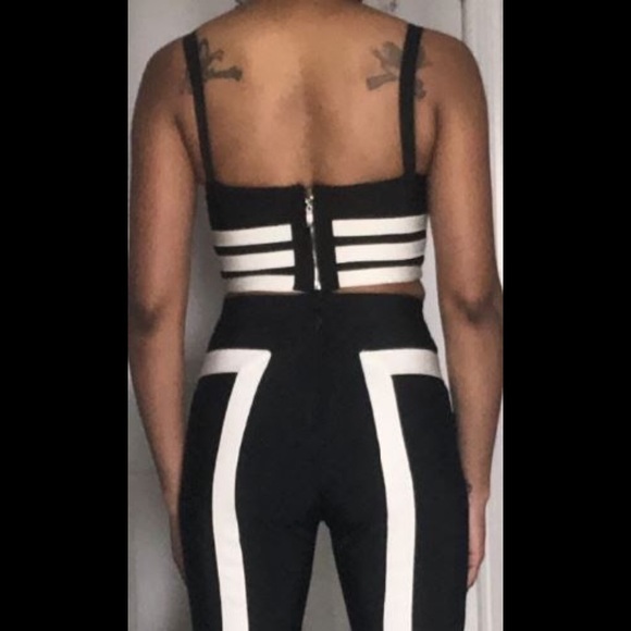 Black and white fashion nova 2 piece set night out - Picture 2 of 3